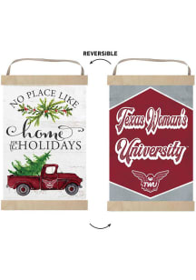 KH Sports Fan Texas Womans University Holiday Reversible Banner Sign