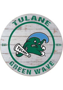 KH Sports Fan Tulane Green Wave 20x20 Weathered Circle Sign