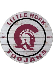 Jardine U of A at Little Rock Trojans 20x20 Weathered Circle Sign - Grey