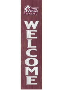 KH Sports Fan U of A at Little Rock Trojans 11x46 Welcome Leaning Sign - Red
