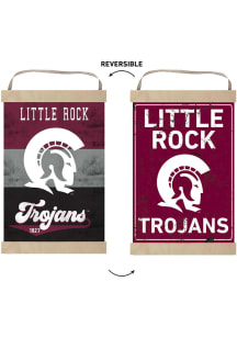 KH Sports Fan U of A at Little Rock Trojans Faux Rusted Reversible Banner Sign