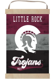 Jardine U of A at Little Rock Trojans Reversible Retro Banner Sign - Red
