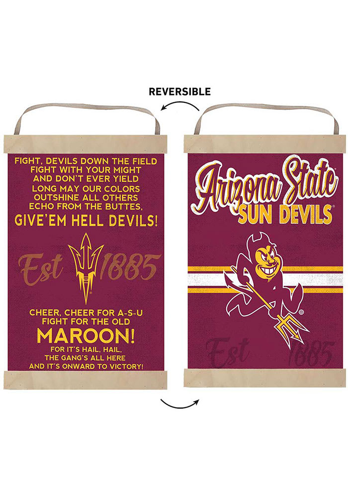 KH Sports Fan Arizona State Sun Devils Fight Song Reversible Banner Sign