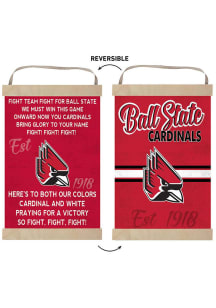 KH Sports Fan Ball State Cardinals Fight Song Reversible Banner Sign