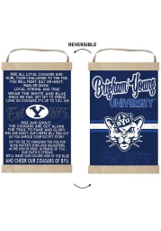 KH Sports Fan BYU Cougars Fight Song Reversible Banner Sign