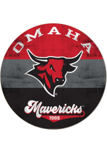Jardine UNO Mavericks 20x20 Retro Multi Color Circle Sign - Red