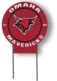 UNO Mavericks KH Sports Fan 20x20 Color Logo Circle Yard Sign - Red