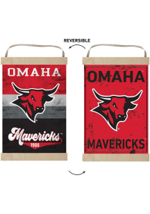 Jardine UNO Mavericks Faux Rusted Reversible Banner Sign - Red