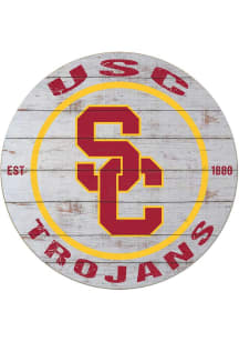 KH Sports Fan USC Trojans 20x20 Weathered Circle Sign