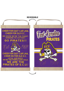 KH Sports Fan East Carolina Pirates Fight Song Reversible Banner Sign