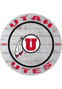 KH Sports Fan Utah Utes 20x20 Weathered Circle Sign
