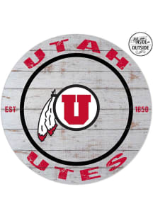 KH Sports Fan Utah Utes 20x20 In Out Weathered Circle Sign