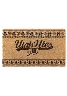 Utah Utes Holiday Logo Door Mat