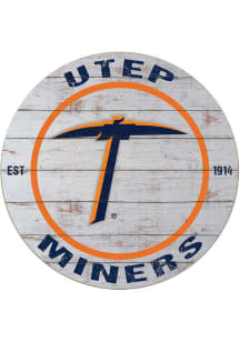 KH Sports Fan UTEP Miners 20x20 Weathered Circle Sign