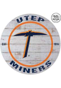 KH Sports Fan UTEP Miners 20x20 In Out Weathered Circle Sign