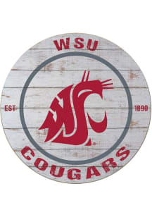 KH Sports Fan Washington State Cougars 20x20 Weathered Circle Sign