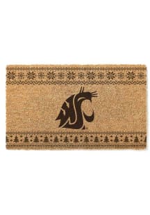 Washington State Cougars Holiday Logo Door Mat