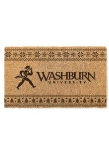Washburn Ichabods Holiday Logo Door Mat