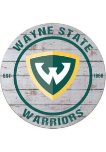 KH Sports Fan Wayne State Warriors 20x20 Weathered Circle Sign