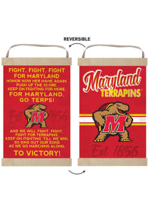 Red Maryland Terrapins Fight Song Reversible Banner Sign