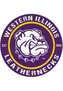 KH Sports Fan Western Illinois Leathernecks 20x20 Colored Circle Sign