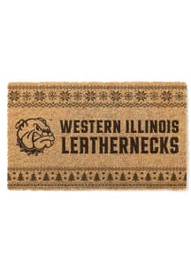 Western Illinois Leathernecks Holiday Logo Door Mat