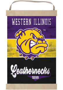 KH Sports Fan Western Illinois Leathernecks Reversible Retro Banner Sign