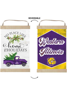 KH Sports Fan Western Illinois Leathernecks Holiday Reversible Banner Sign