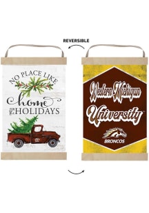 KH Sports Fan Western Michigan Broncos Holiday Reversible Banner Sign