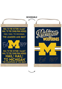 KH Sports Fan Michigan Wolverines Fight Song Reversible Banner Sign
