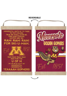 Red Minnesota Golden Gophers Fight Song Reversible Banner Sign
