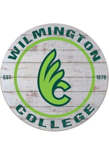 KH Sports Fan Wilmington College Quakers 20x20 Weathered Circle Sign