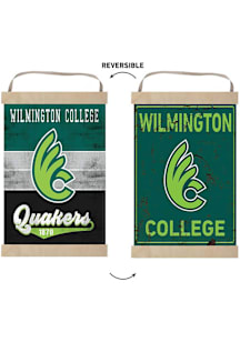 KH Sports Fan Wilmington College Quakers Reversible Retro Banner Sign - Green