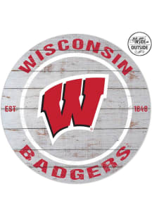 KH Sports Fan Wisconsin Badgers 20x20 In Out Weathered Circle Sign