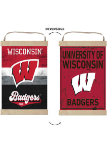 KH Sports Fan Wisconsin Badgers Reversible Retro Banner Sign