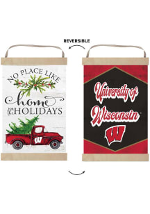 KH Sports Fan Wisconsin Badgers Holiday Reversible Banner Sign