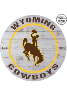 KH Sports Fan Wyoming Cowboys 20x20 In Out Weathered Circle Sign