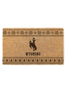 Wyoming Cowboys Holiday Logo Door Mat