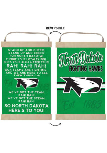 KH Sports Fan North Dakota Fighting Hawks Fight Song Reversible Banner Sign