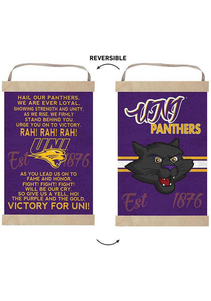 KH Sports Fan Northern Iowa Panthers Fight Song Reversible Banner Sign