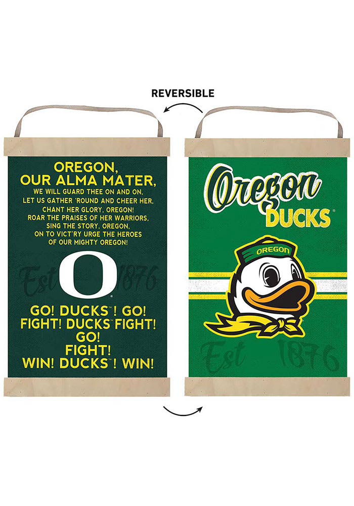 KH Sports Fan Oregon Ducks Fight Song Reversible Banner Sign