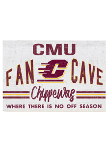KH Sports Fan Central Michigan Chippewas 34x23 Fan Cave Sign