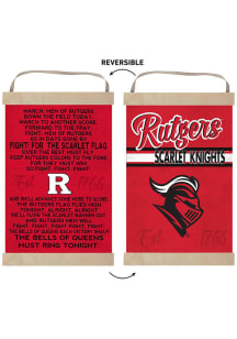 Red Rutgers Scarlet Knights Fight Song Reversible Banner Sign