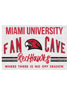 KH Sports Fan Miami RedHawks 34x23 Fan Cave Sign