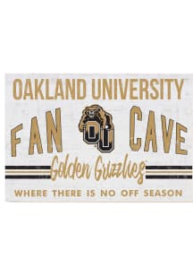 KH Sports Fan Oakland University Golden Grizzlies 34x23 Fan Cave Sign