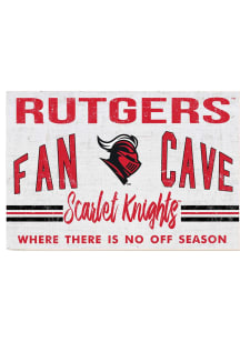 White Rutgers Scarlet Knights 34x23 Fan Cave Sign