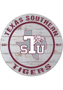 KH Sports Fan Texas Southern Tigers 20x20 Weathered Circle Sign
