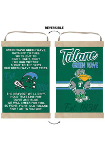 KH Sports Fan Tulane Green Wave Fight Song Reversible Banner Sign