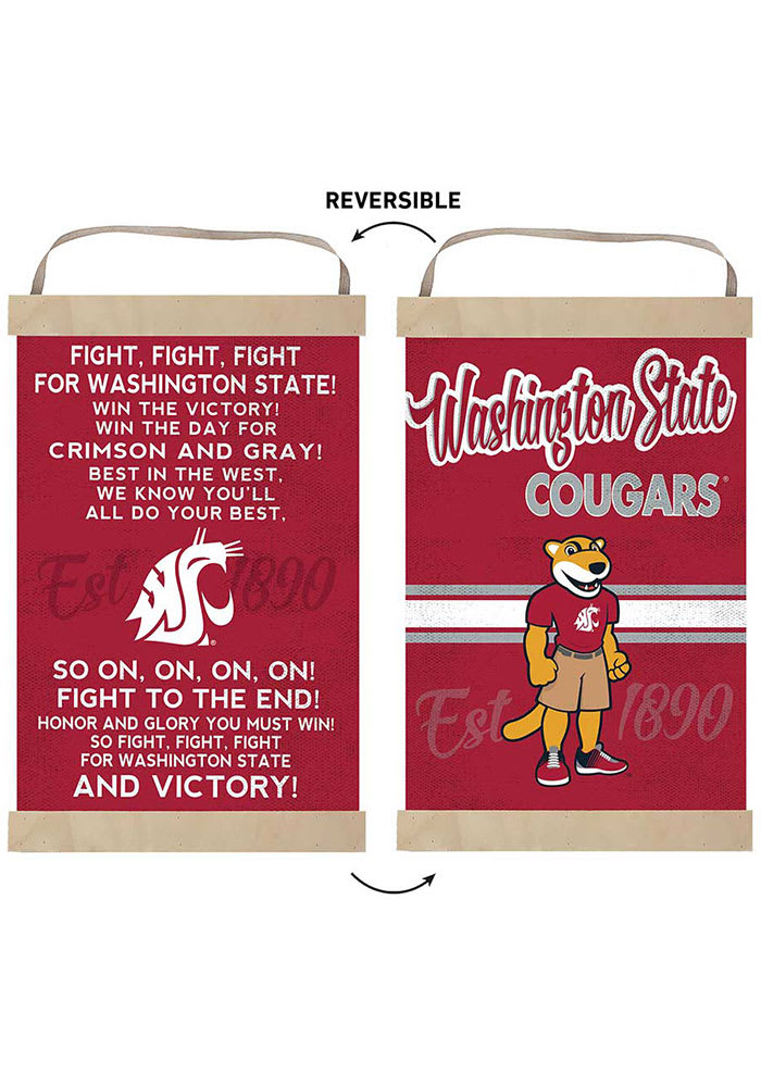 KH Sports Fan Washington State Cougars Fight Song Reversible Banner Sign