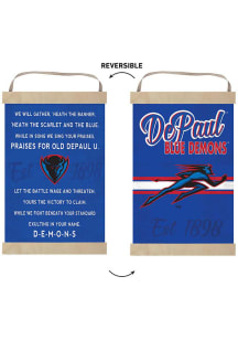 KH Sports Fan DePaul Blue Demons Fight Song Reversible Banner Sign